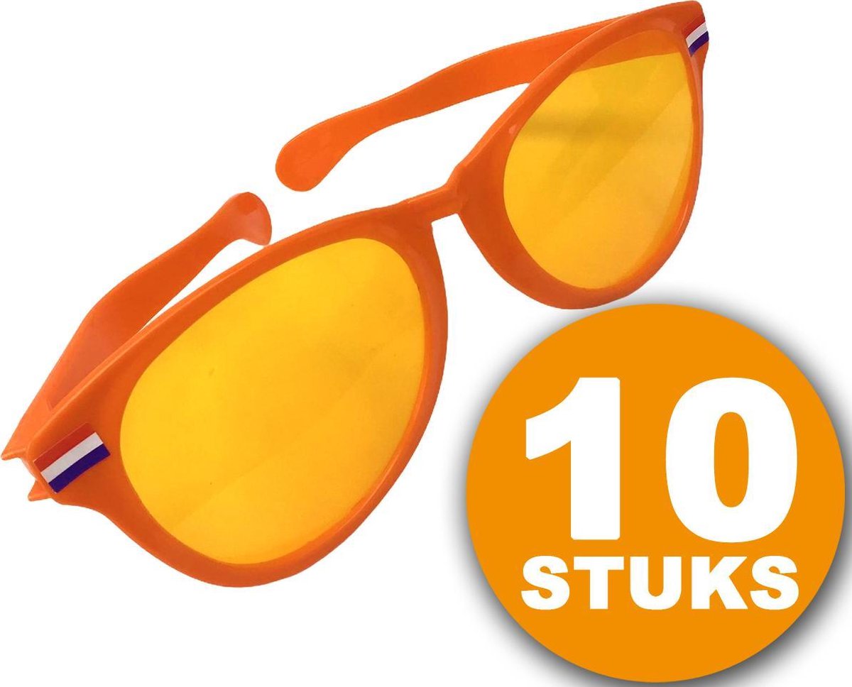 Oranje Feestbril | 10 stuks Oranje Bril 